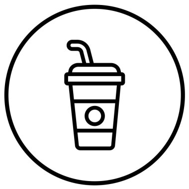 Soğuk içecek Vektör Simgesi Tasarım Çizimi