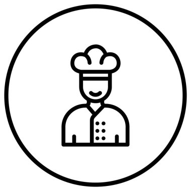 Şef Vektör Simgesi Tasarım İllüstrasyonu