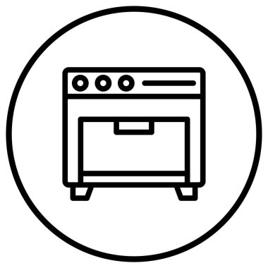 Fırın Vektörü Simgesi Tasarım İllüstrasyonu