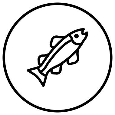 Somon Vektörü Simgesi Tasarım İllüstrasyonu