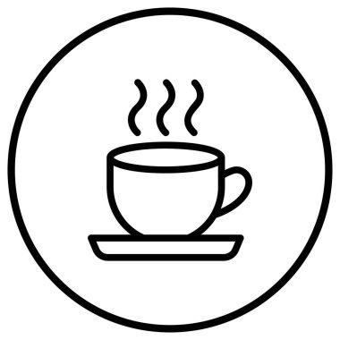 Çay Kadehi Vektör Simgesi Tasarımı