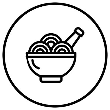 Spagetti Vektör Simgesi Tasarım İllüstrasyonu
