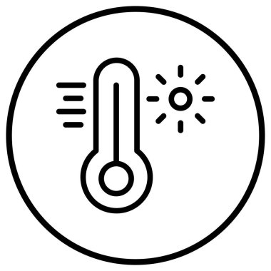 Sıcaklık Vektörü Simgesi Tasarım İllüstrasyonu