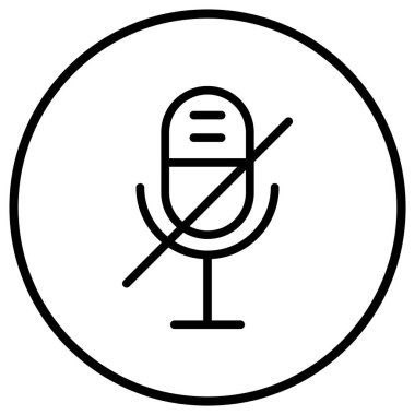 Mikrofon Vektör Simgesi Tasarım İllüstrasyonunu pasifleştir