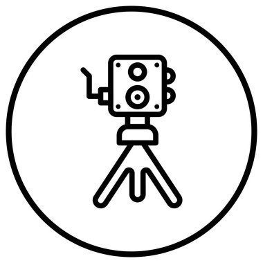 Eski Kamera Vektörü Simgesi Tasarım İllüstrasyonu