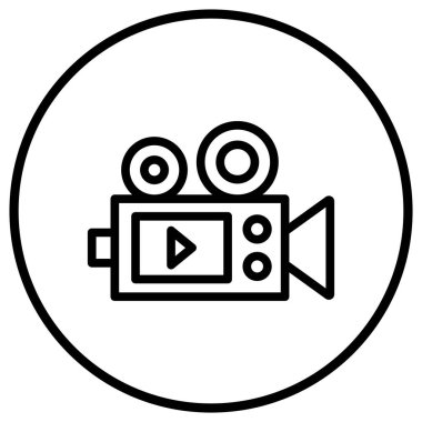 Kamera kaydı Vektör Simgesi Tasarım İllüstrasyonu