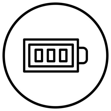 Pil Vektörü Simgesi Tasarım Çizimi