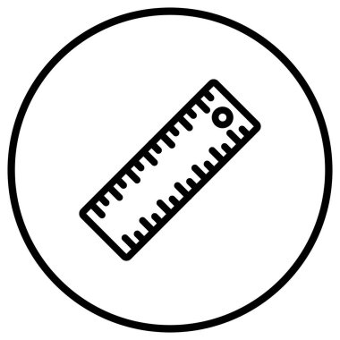 Cetvel Vektör Simgesi Tasarım İllüstrasyonu