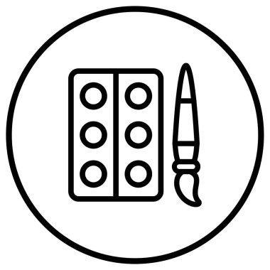 Suluboya Vektör Simgesi Tasarım İllüstrasyonu