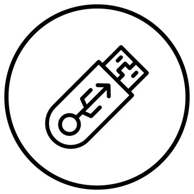 Pendrive Vektör Simgesi Tasarım İllüstrasyonu