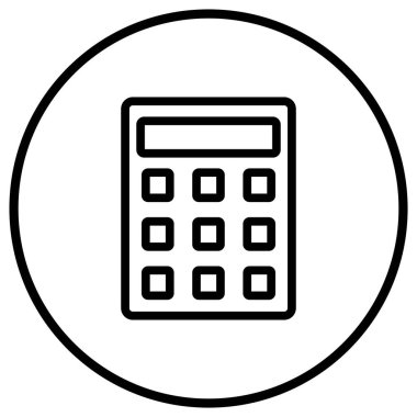 Hesap Makinesi Vektör Simgesi Tasarım İllüstrasyonu