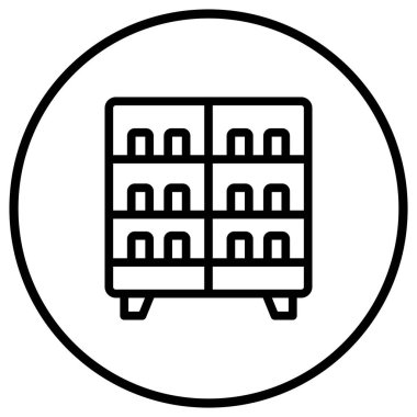 Ürün Rafı Vektör Simgesi Tasarım İllüstrasyonu