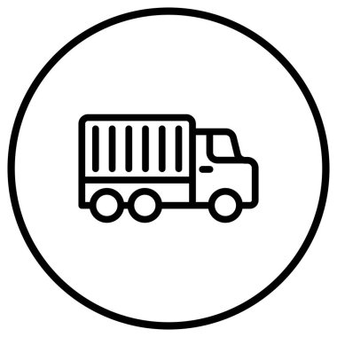 Teslimat Kamyonu Vektör Simgesi Tasarımı İllüstrasyonu