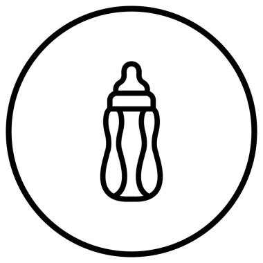 Bebek Şişesi Vektör Simgesi Tasarım Çizimi