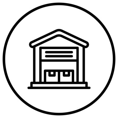 Depo Vektörü Simgesi Tasarım İllüstrasyonu