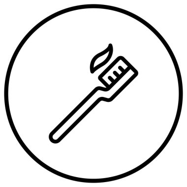 Diş Fırçası Vektör Simgesi Tasarım İllüstrasyonu