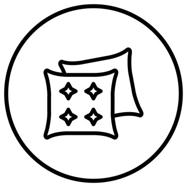 Yastık Vektörü Simgesi Tasarım Çizimi