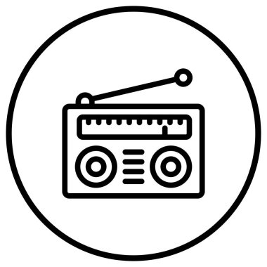 Radyo Vektörü Simgesi Tasarım İllüstrasyonu