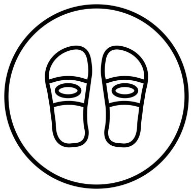 Terlik Vektör Simgesi Tasarım Çizimi