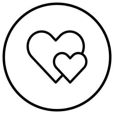 Aşk Vektörü Simgesi Tasarım İllüstrasyonu