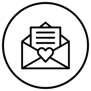 Aşk İleti Vektörü Simgesi Tasarım İllüstrasyonu