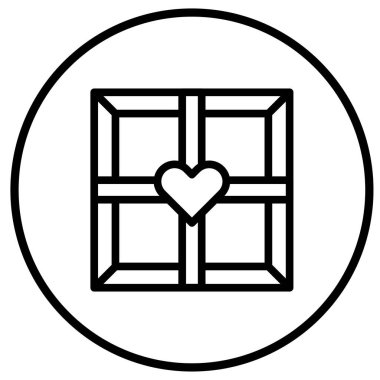 Çikolata Kutusu Vektör Simgesi Tasarım İllüstrasyonu