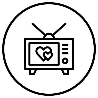 Romantik Film Vektörü Simge Tasarımı İllüstrasyonu