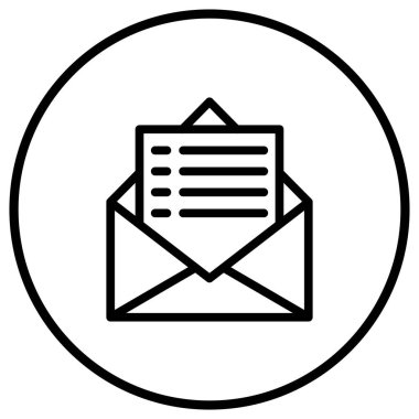 E- posta Vektör Simgesi Tasarım İllüstrasyonu