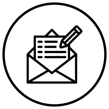 E- posta Vektörü Simgesi Tasarım İllüstrasyonunu Yaz