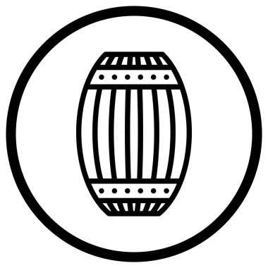 Tahta fıçı Vektör Simgesi Tasarım İllüstrasyonu