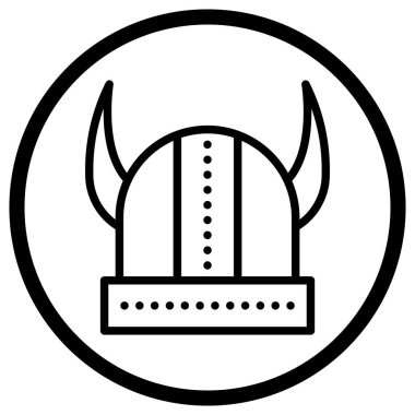 Viking miğferi Vektör Simgesi Tasarım İllüstrasyonu