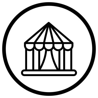 Çadır Vektörü Simgesi Tasarım İllüstrasyonu