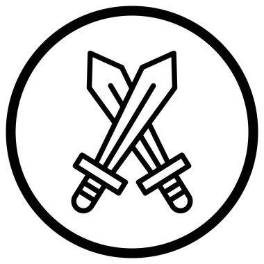 Kılıç Vektörü Simgesi Tasarım İllüstrasyonu