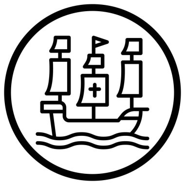 Gemi Vektörü Simgesi Tasarım İllüstrasyonu