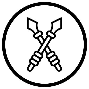 Mızrak Vektörü Simgesi Tasarım İllüstrasyonu