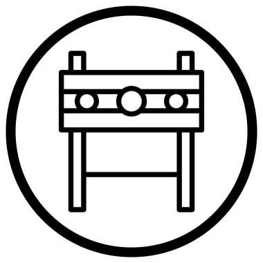 Pillory Vektör Simgesi Tasarım Çizimi