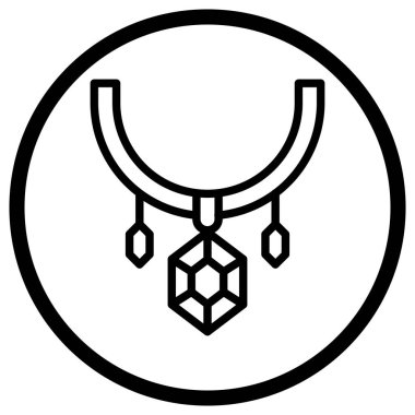 Kolye Vektör Simgesi Tasarım İllüstrasyonu