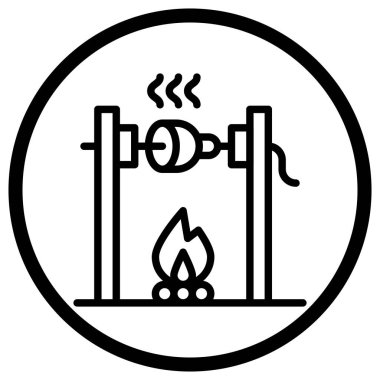 Ortaçağ Yangını Vektör Simgesi Tasarım İllüstrasyonu