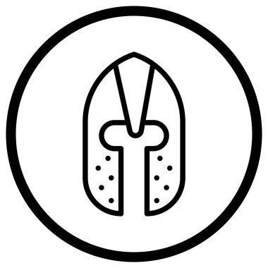 Şövalye miğferi Vektör Simgesi Tasarım Çizimi