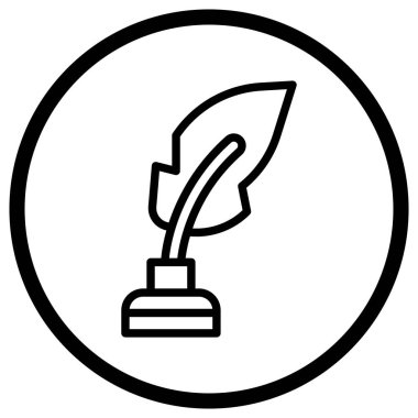 Mürekkep tüyü Vektör Simgesi Tasarım İllüstrasyonu