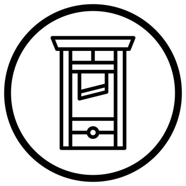 Giyotin Vektör Simgesi Tasarım Çizimi