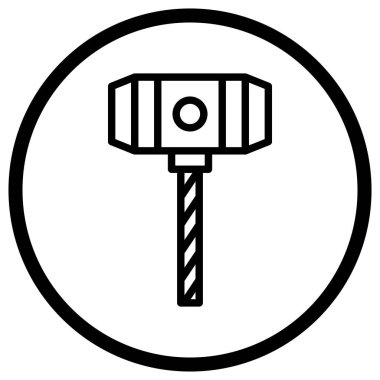 Çekiç Vektör Simgesi Tasarım İllüstrasyonu