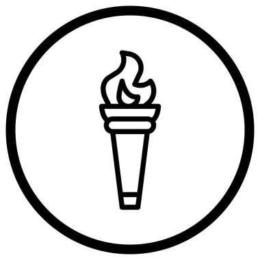 Ateş Meşalesi Vektör Simgesi Tasarım İllüstrasyonu