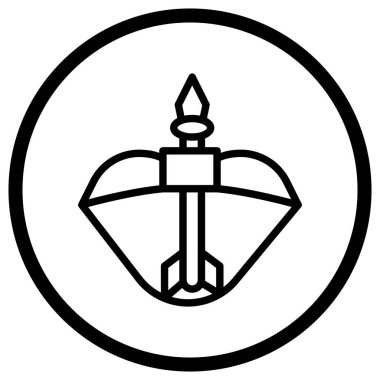 Tatar Yayı Vektör Simgesi Tasarım İllüstrasyonu