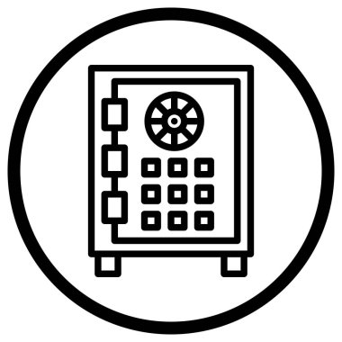Güvenli Para Vektörü Simgesi Tasarım Çizimi