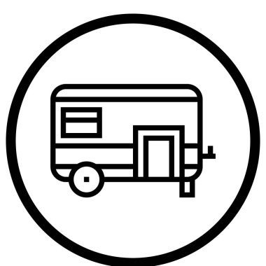 Seyahat karavanı Vektör Simgesi Tasarım İllüstrasyonu