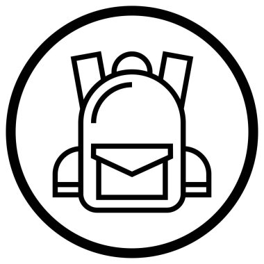 Bagpack Vektör Simgesi Tasarım İllüstrasyonu
