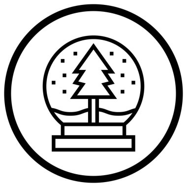 Kar küresi Vektör Simgesi Tasarım Çizimi