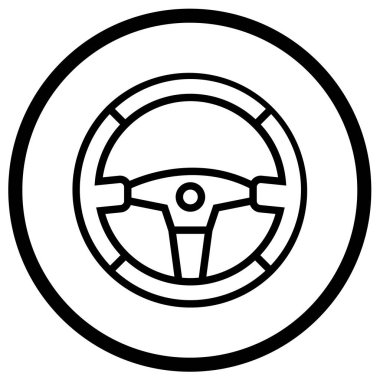 Direksiyon Tekerleği Vektör Simgesi Tasarım İllüstrasyonu