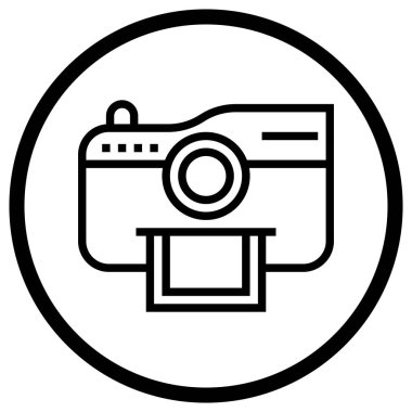 Anında Fotoğrafçılık Vektör Simgesi Tasarım İllüstrasyonu